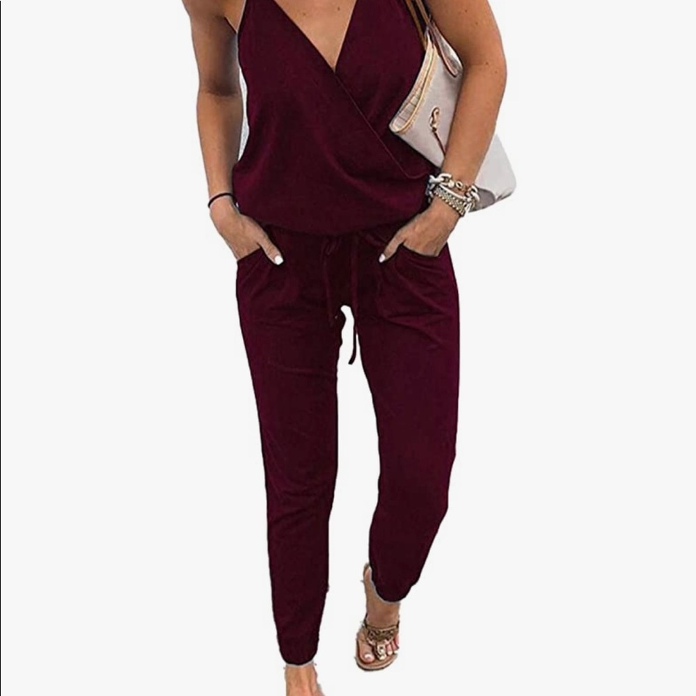 Burgundy jumpsuit